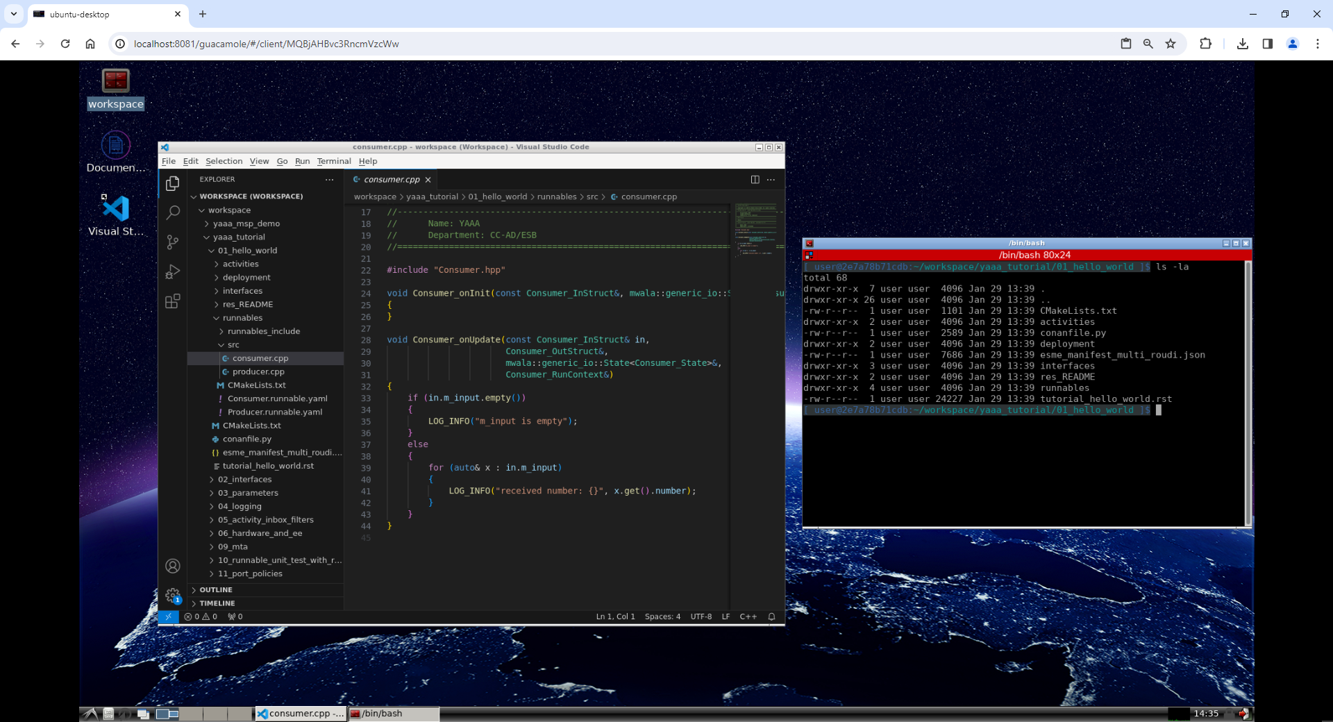 VS Code IDE with YAAA